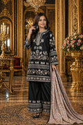 Black Embroidered Premium Satin 3-Piece Kids Suit