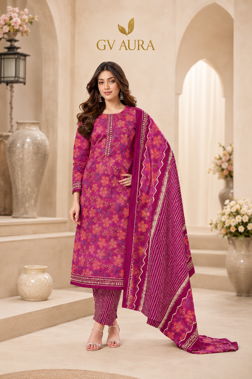 Cotton Printed Dress Material – Semi-Stitched
