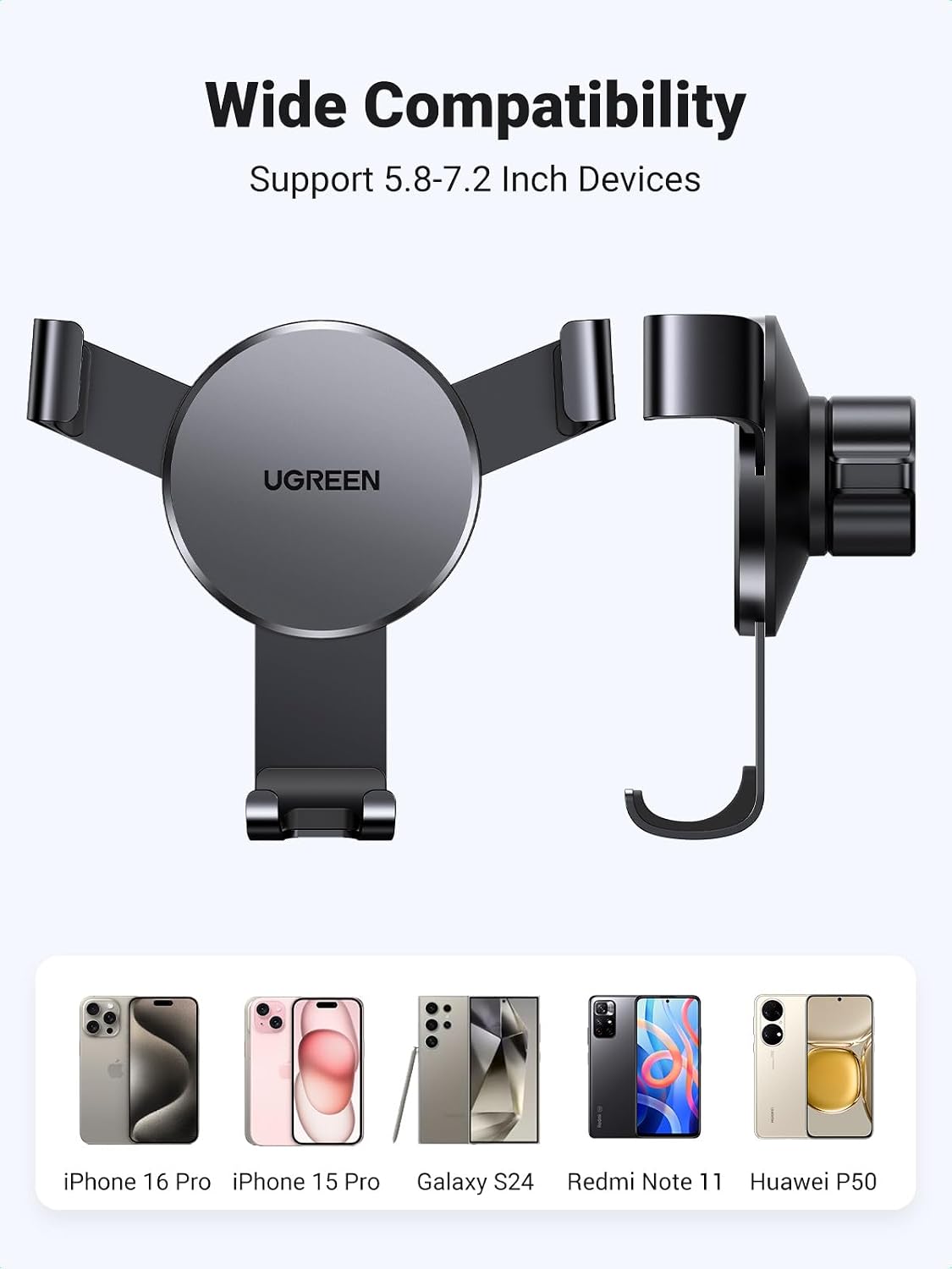 UGREEN Gravity Car Phone Holder – Grey