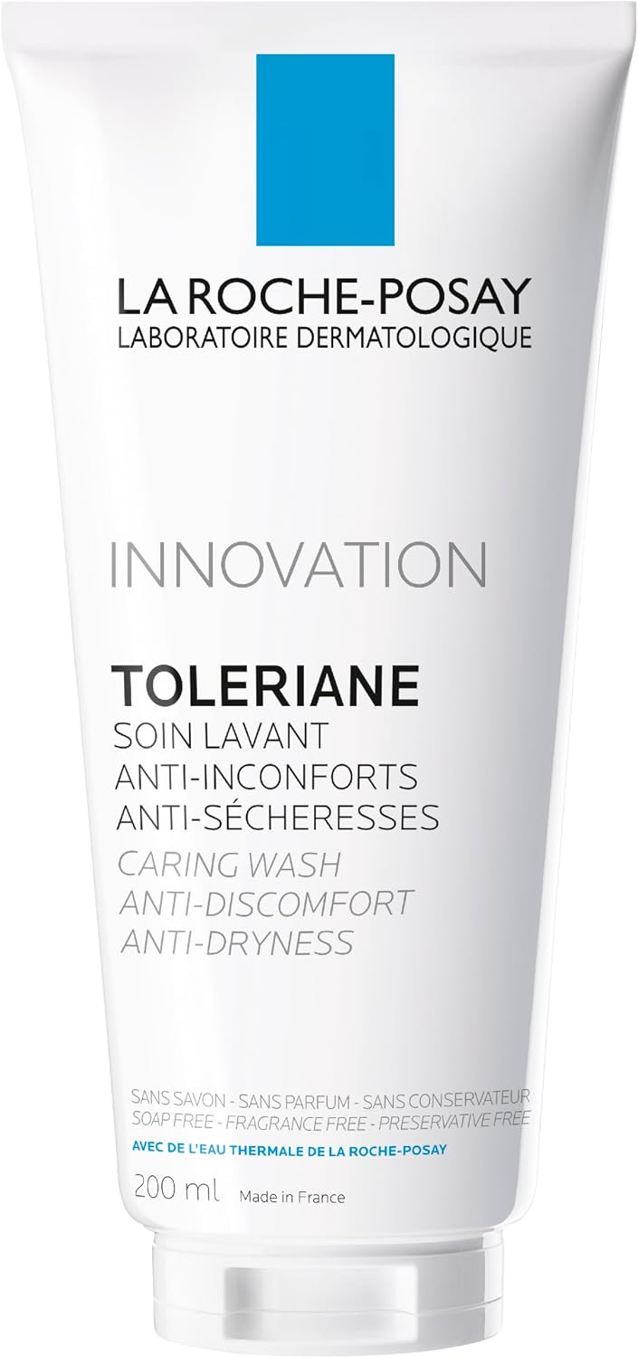 La Roche-Posay Toleriane Caring Wash Face Cleanser for Sensitive Skin 200ml | Hydrating, Gentle Cream Formula & Makeup Remover for Normal to Dry Sensitive Skin, Anti-Dry, Anti-Discomfort, Fragrance-Free