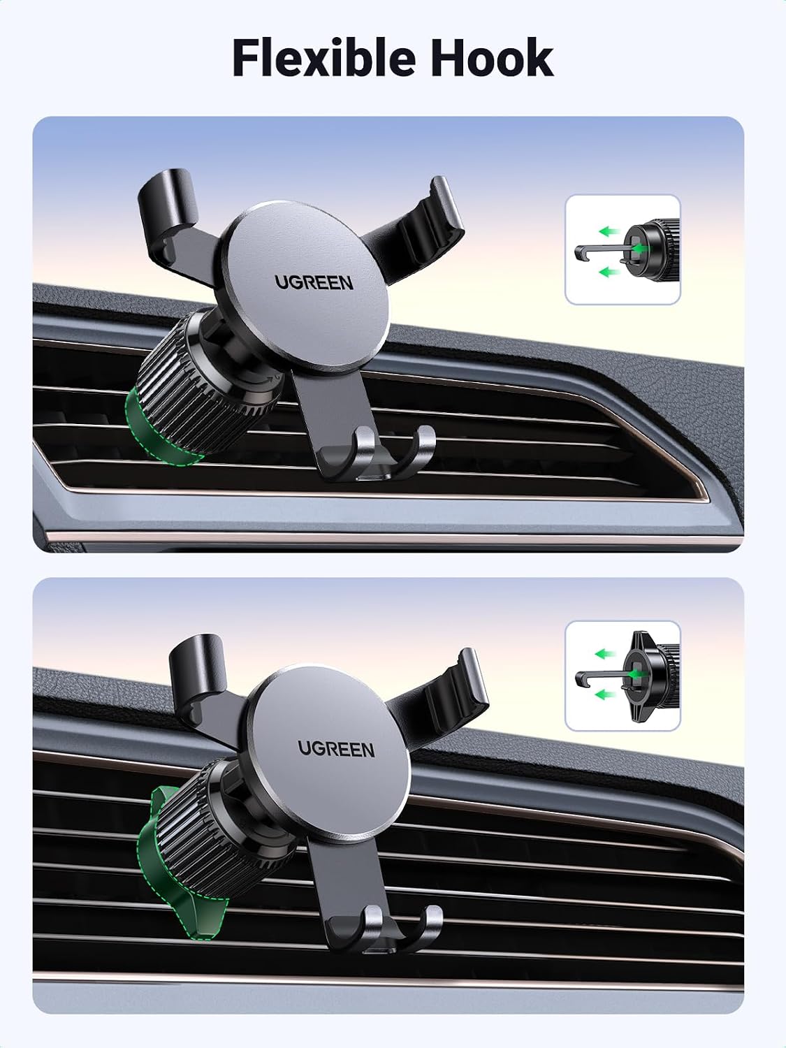 UGREEN Gravity Car Phone Holder – Grey