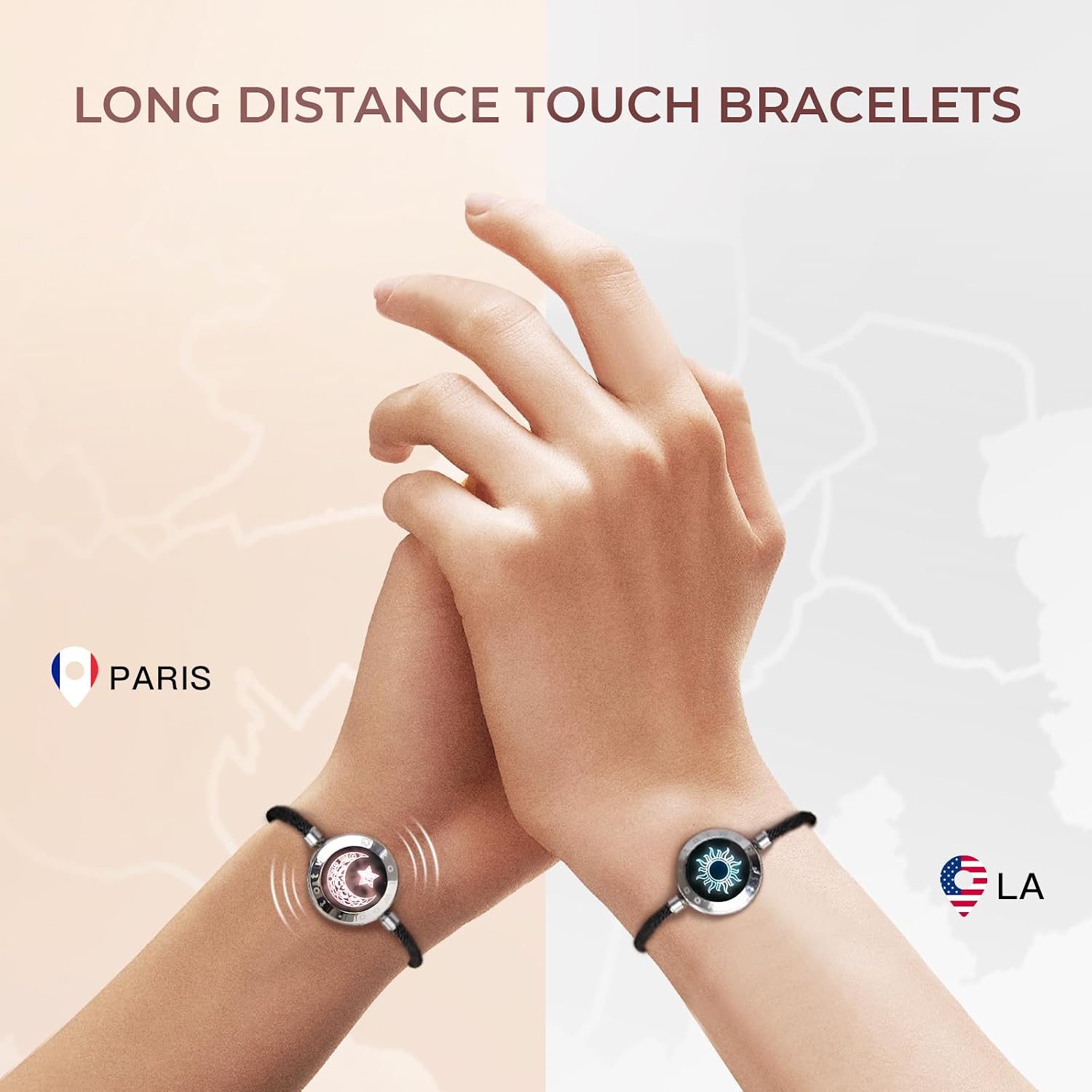 TOTWOO Long Distance Touch Bracelets – Couples Set