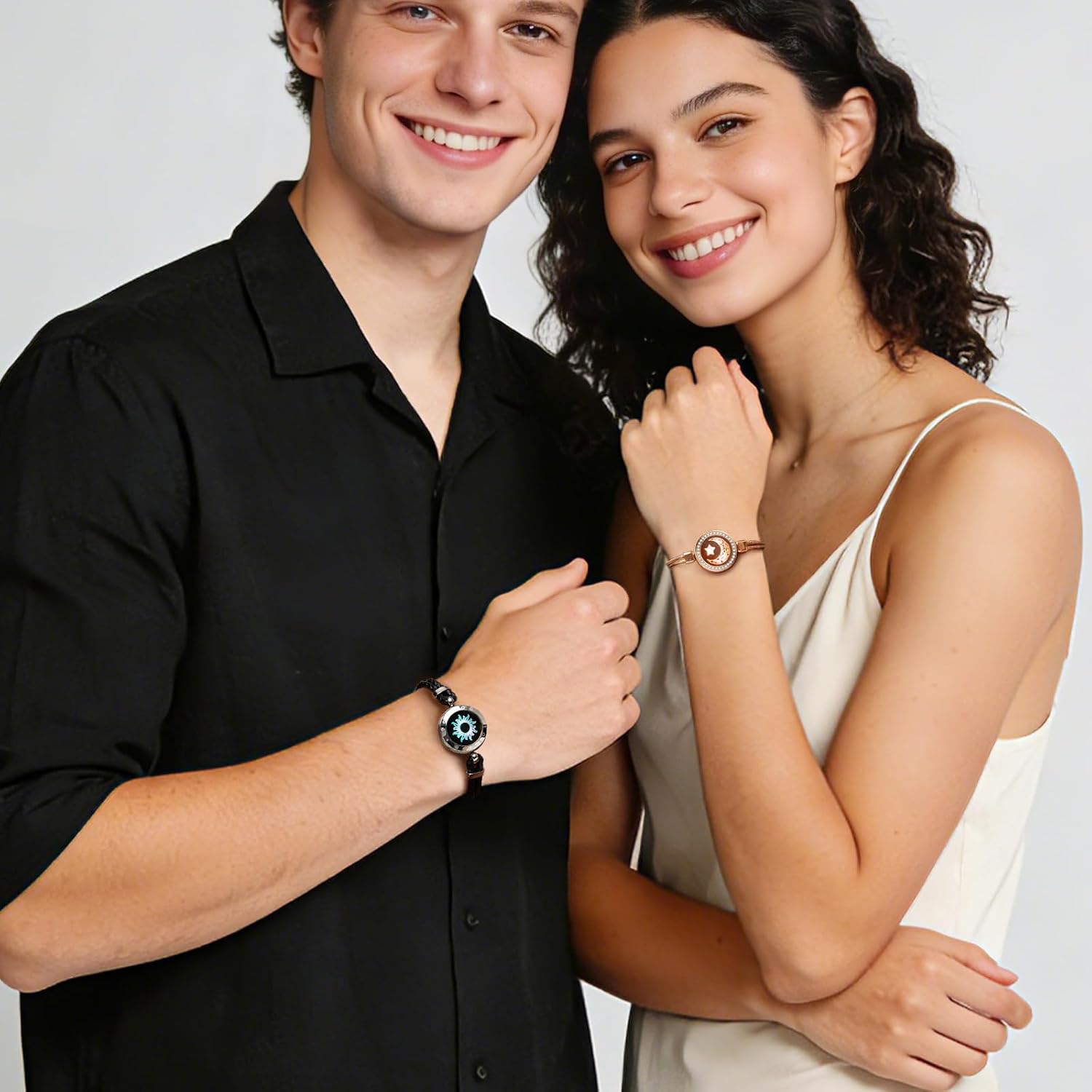 TOTWOO Long Distance Touch Bracelets – Sun & Moon Couples Set