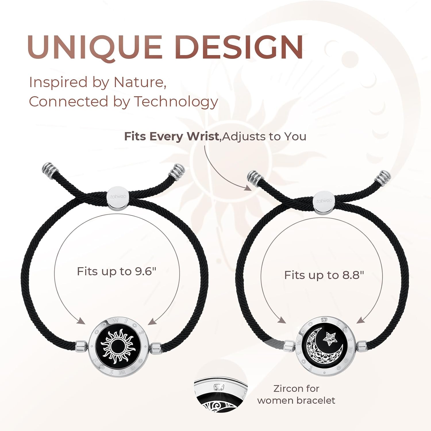 TOTWOO Long Distance Touch Bracelets – Couples Set