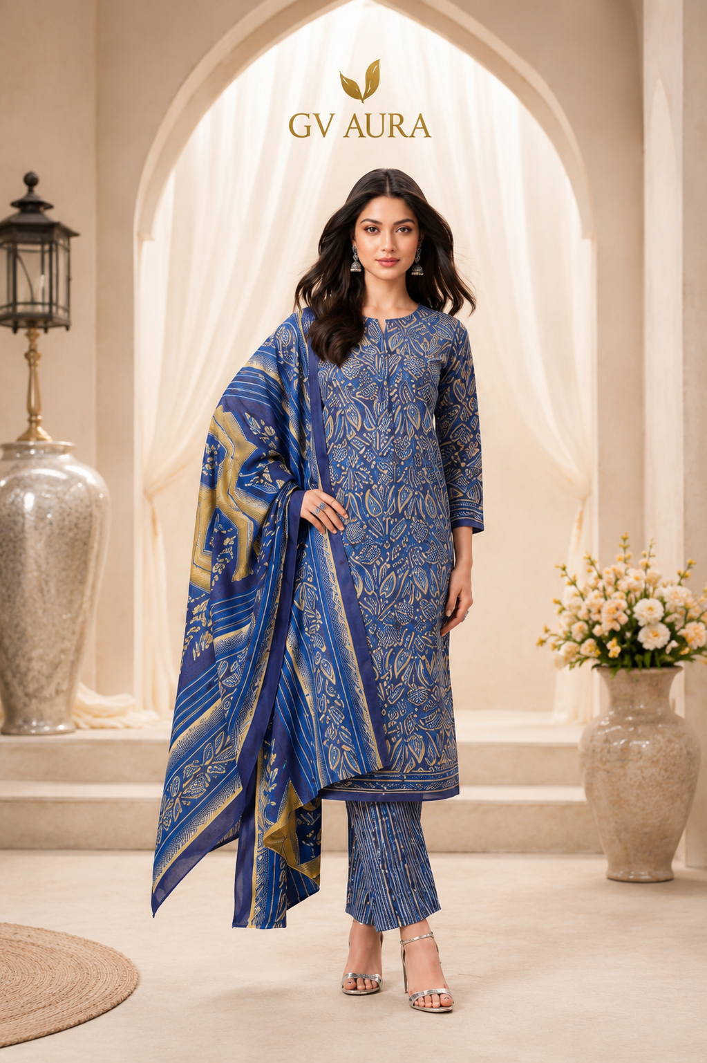 Cotton Printed Dress Material – Semi-Stitched