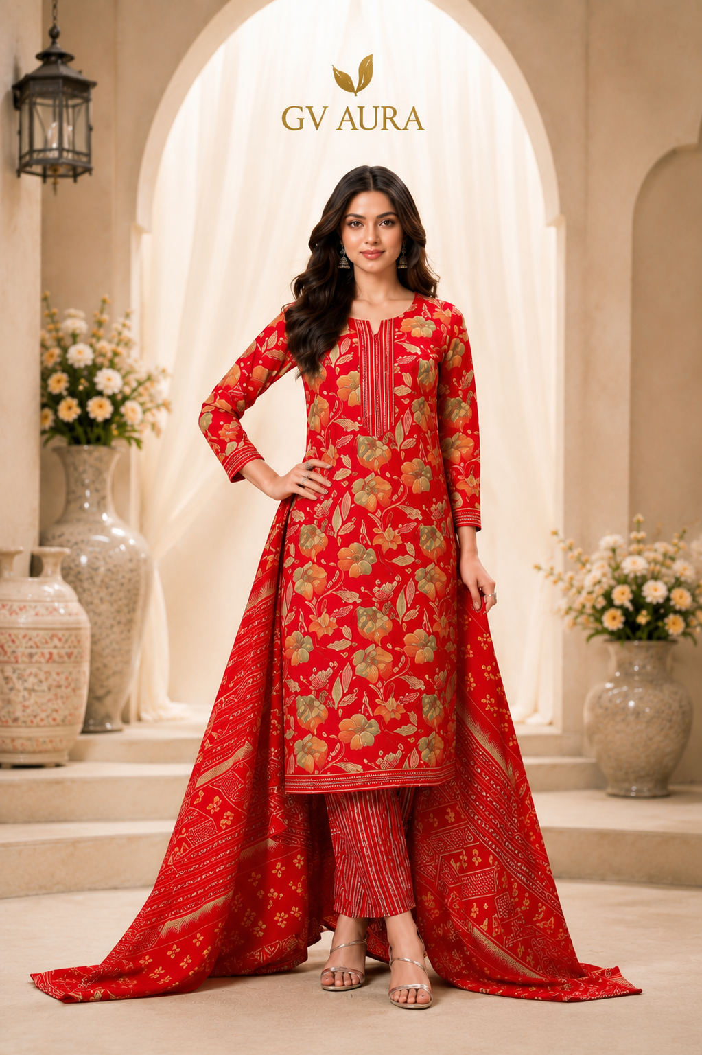 Cotton Printed Dress Material – Semi-Stitched