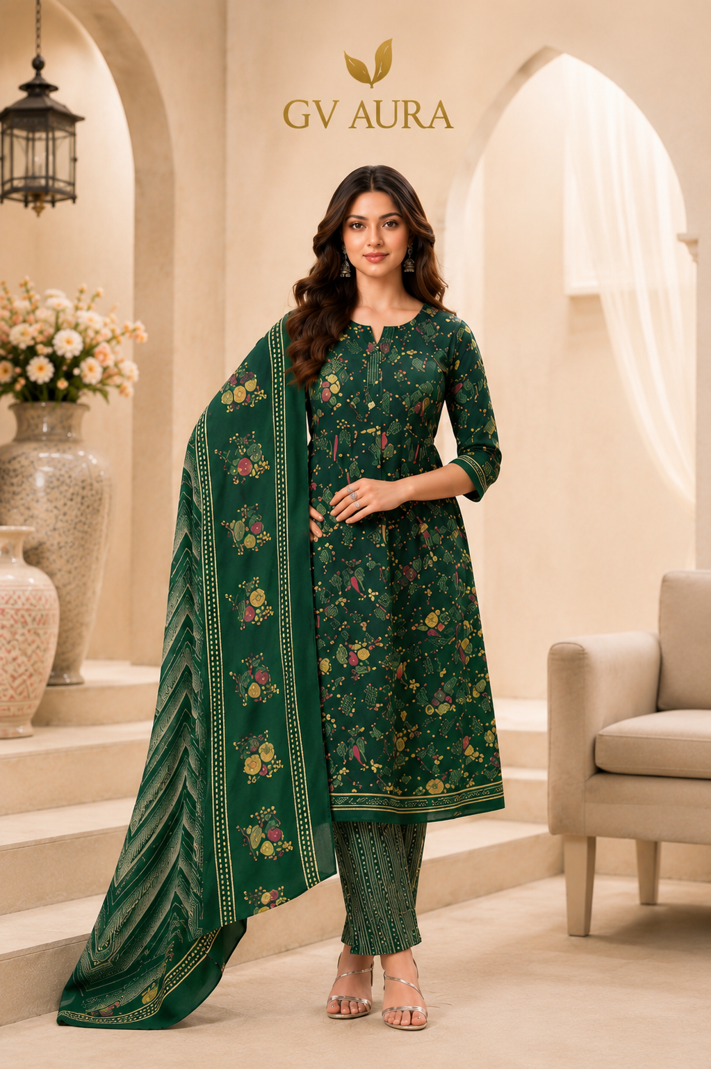 Cotton Printed Dress Material – Semi-Stitched