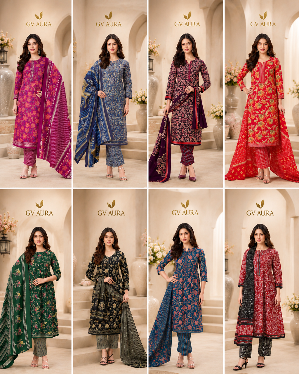 Cotton Printed Dress Material – Semi-Stitched
