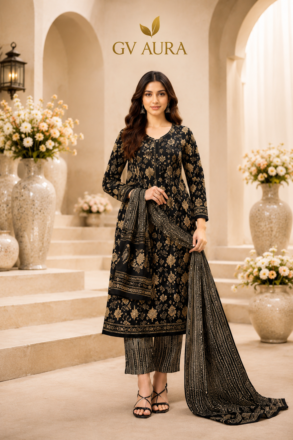 Cotton Printed Dress Material – Semi-Stitched