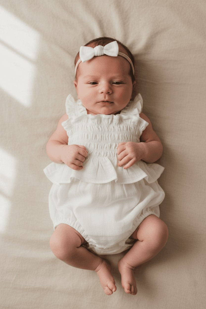 Mamīta Linen Romper - Blanco