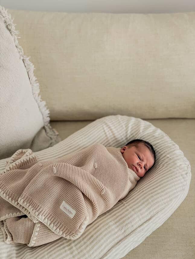 Essentīals Bubble knit Blanket - Dusty Brown