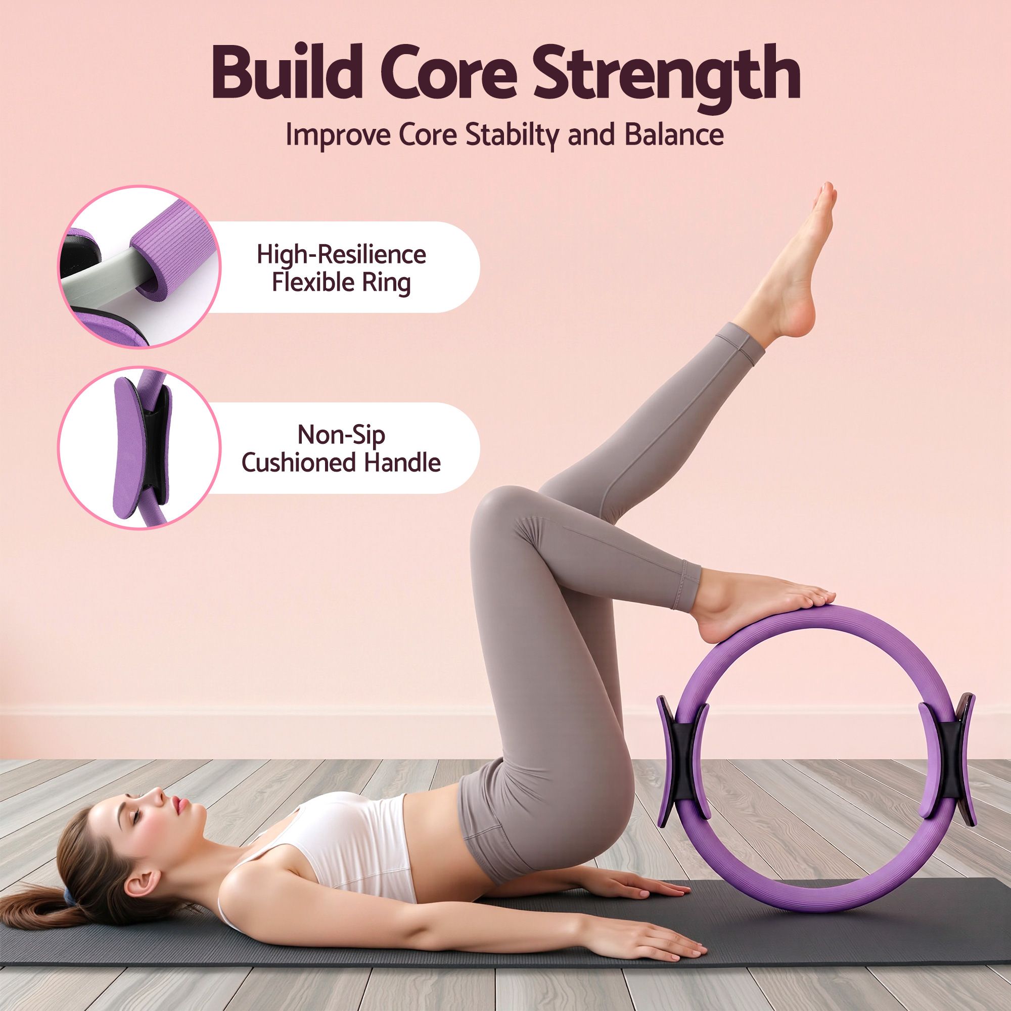 Pilates Ring Starter Kit 15pcs – Purple