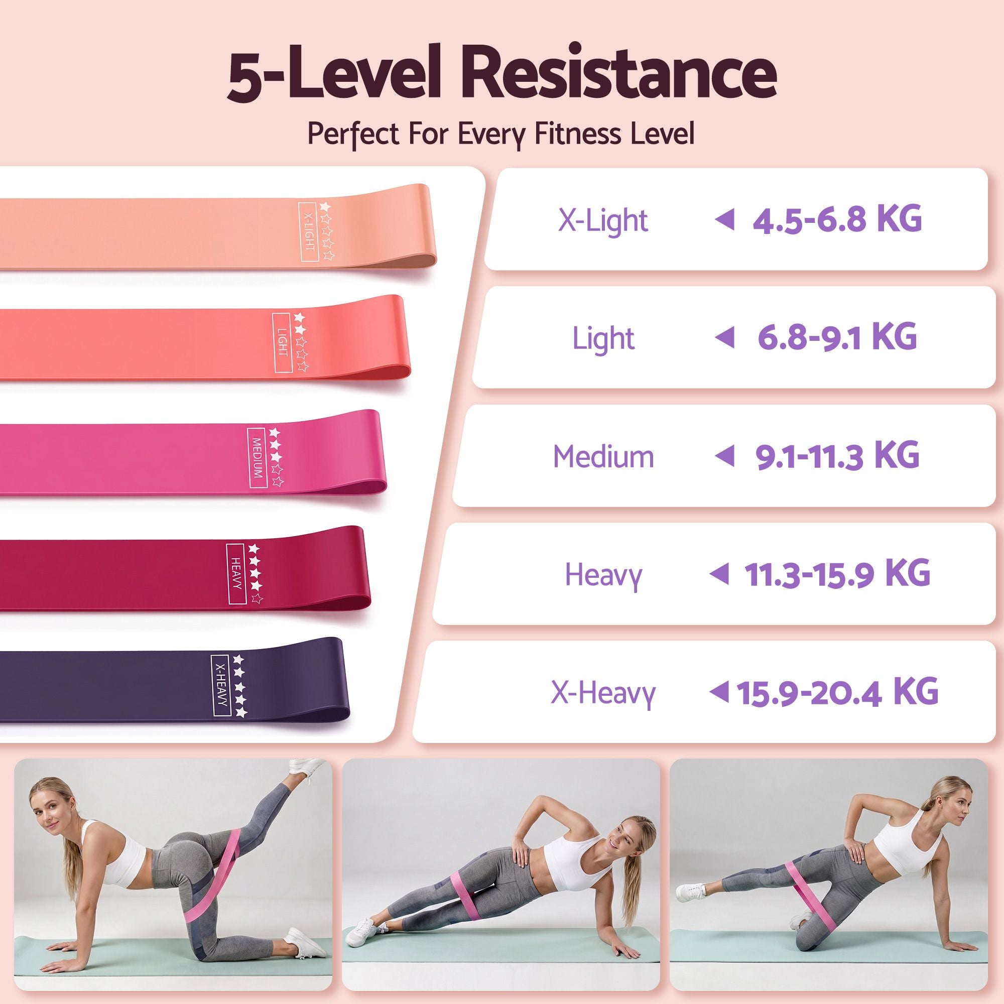 Pilates Ring Starter Kit 15pcs – Purple