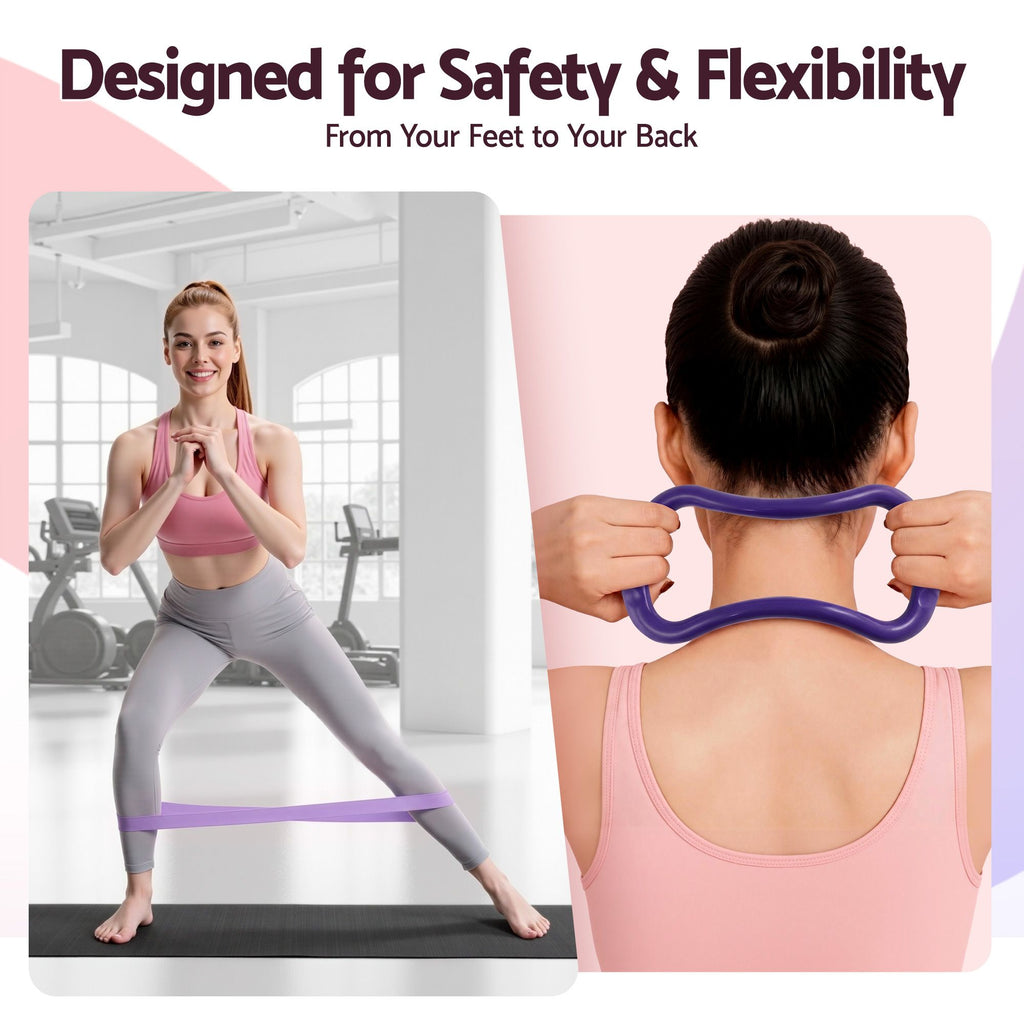 Pilates Ring Starter Kit 15pcs – Purple