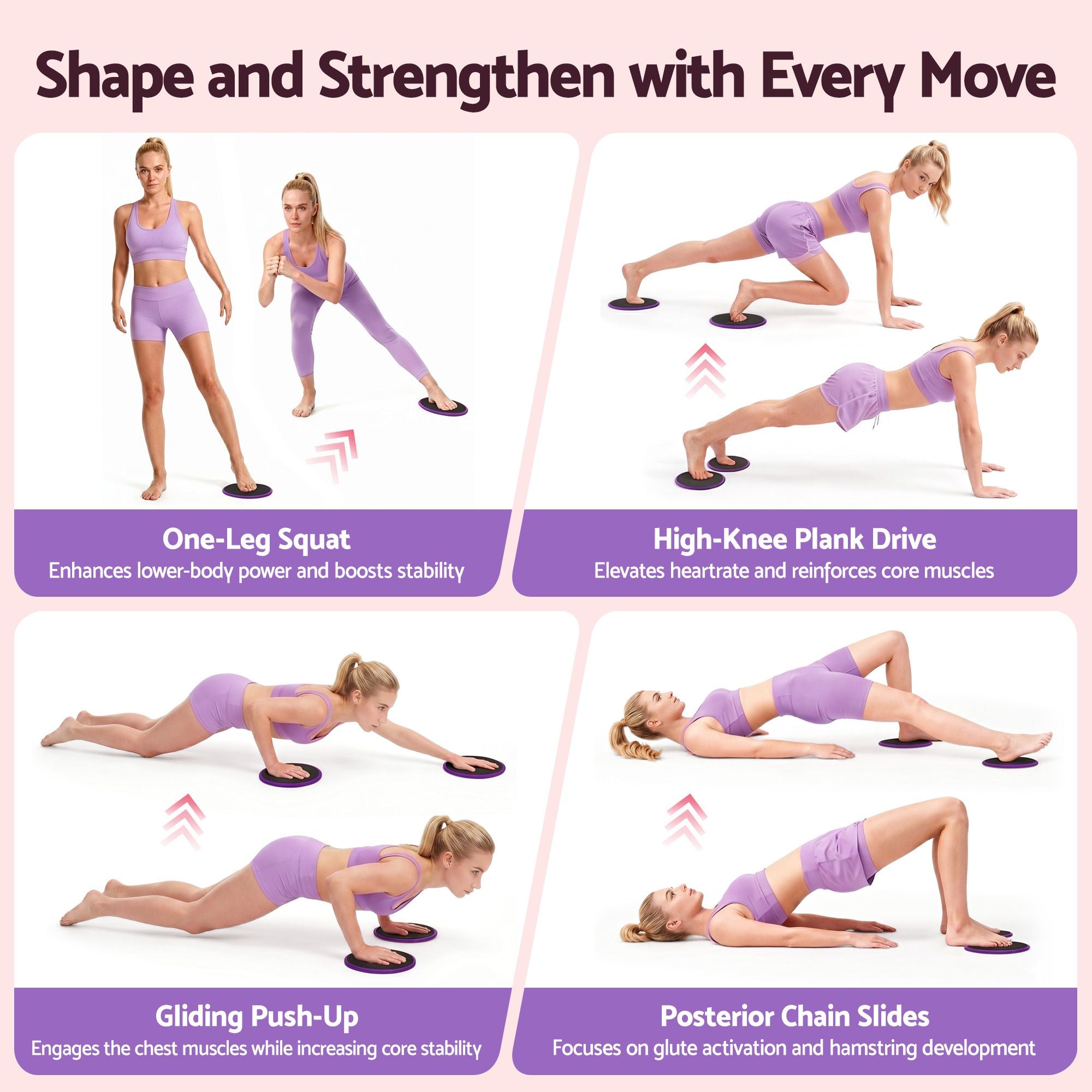 Pilates Ring Starter Kit 15pcs – Purple
