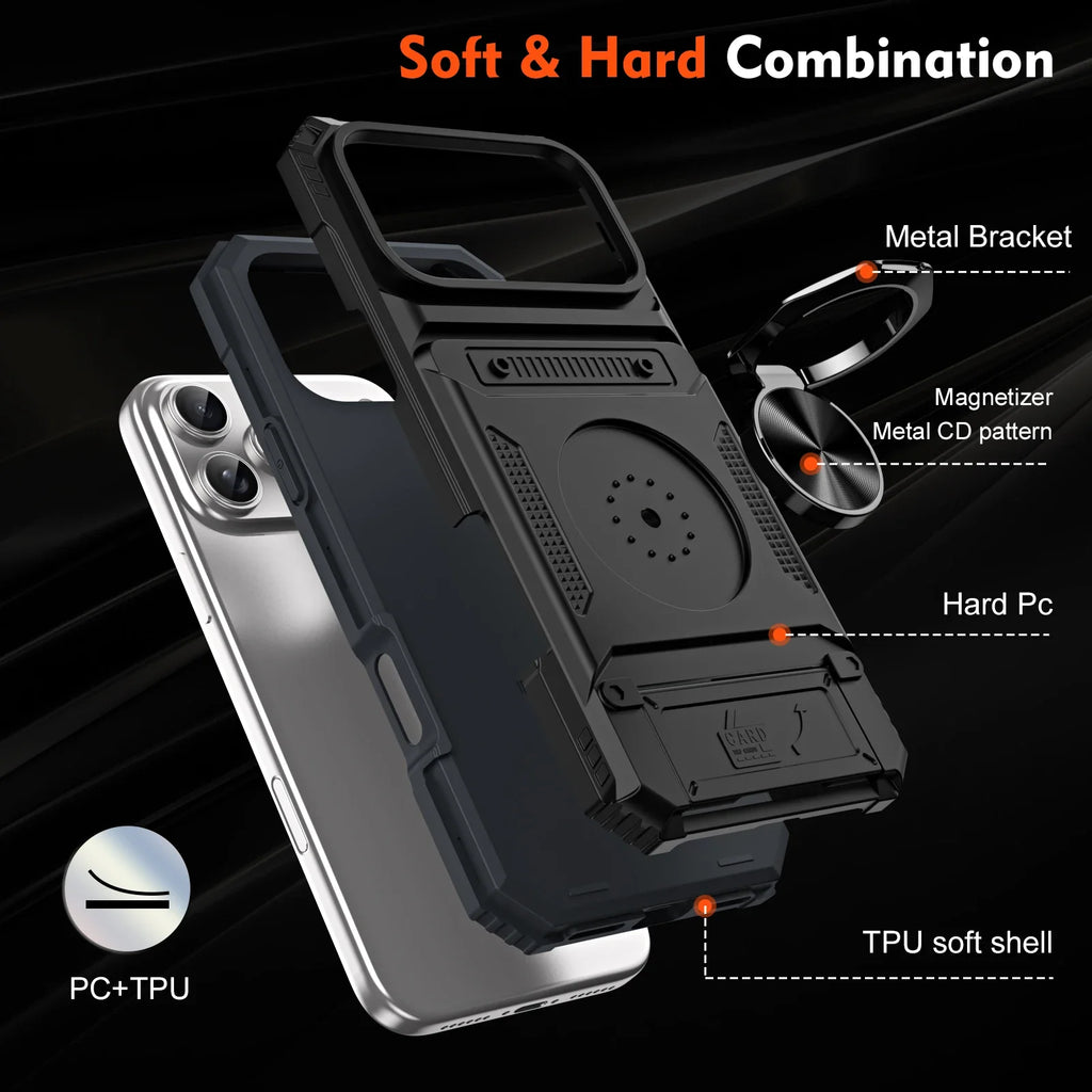 iPhone 17 Shockproof Cardholder Case
