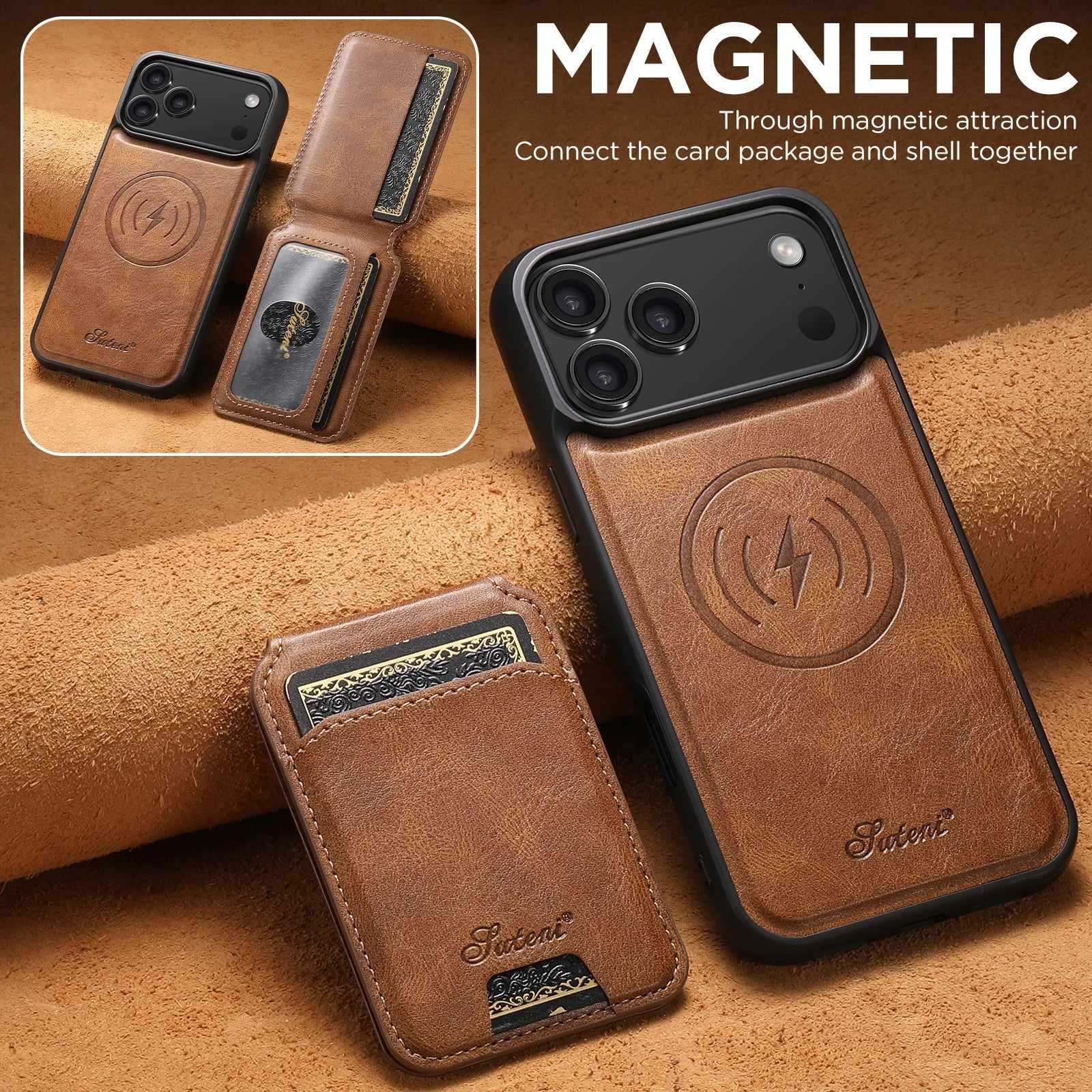 Faux Leather iPhone Cardholder Case