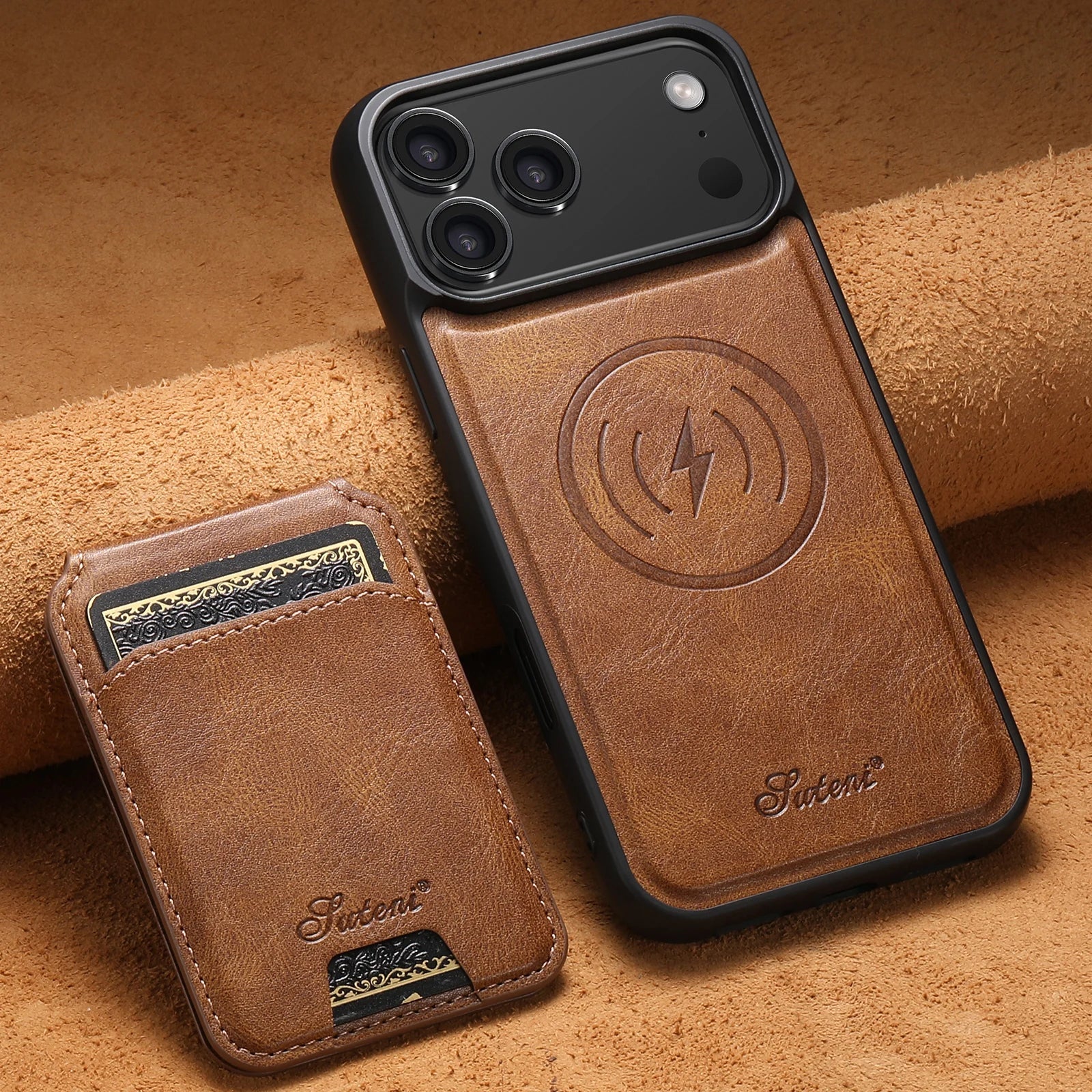 Faux Leather iPhone Cardholder Case