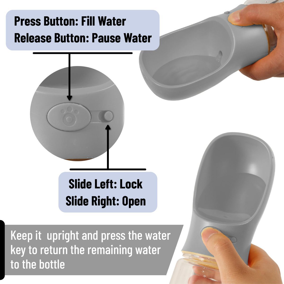 Portable Dog Water Bottle 19oz