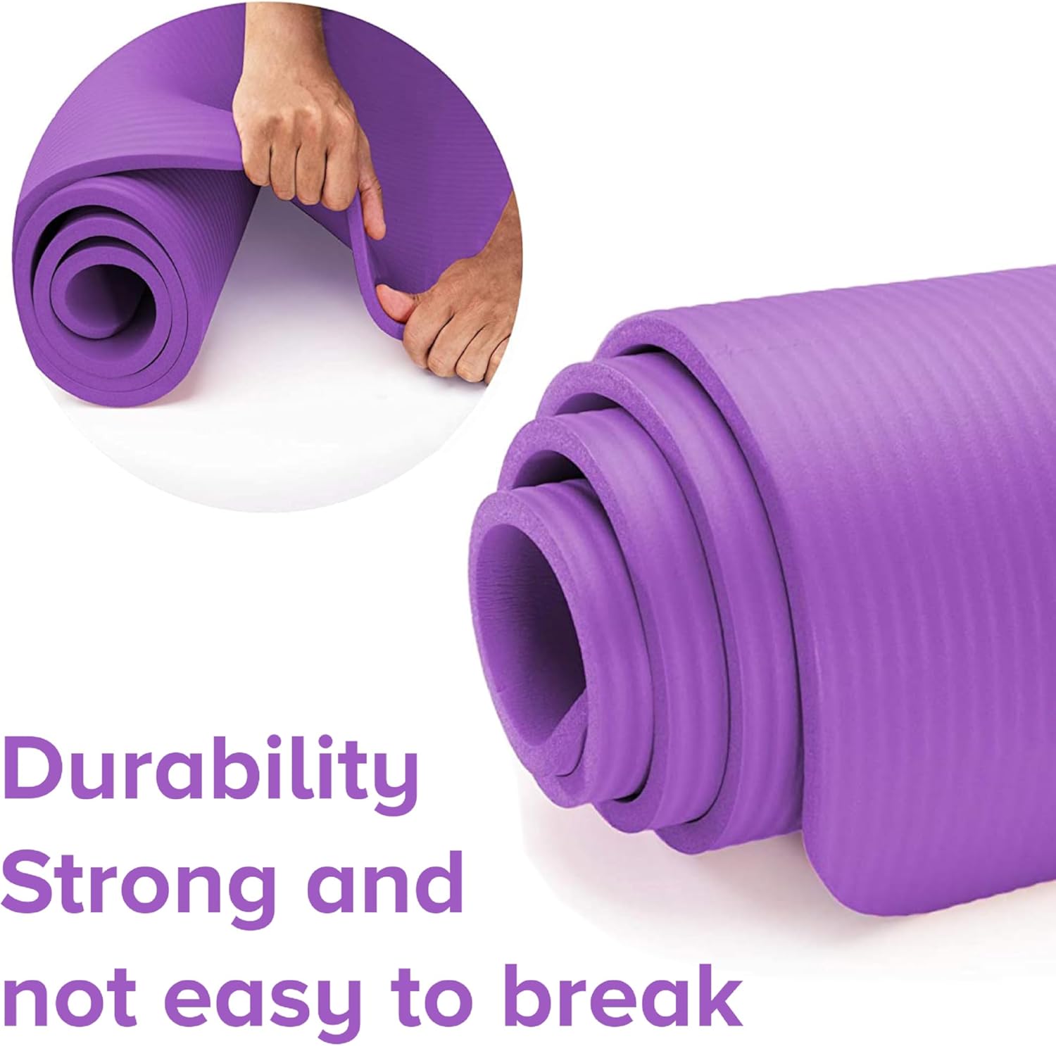 Non-Slip Thick Foam Yoga Mat with Carry Strap