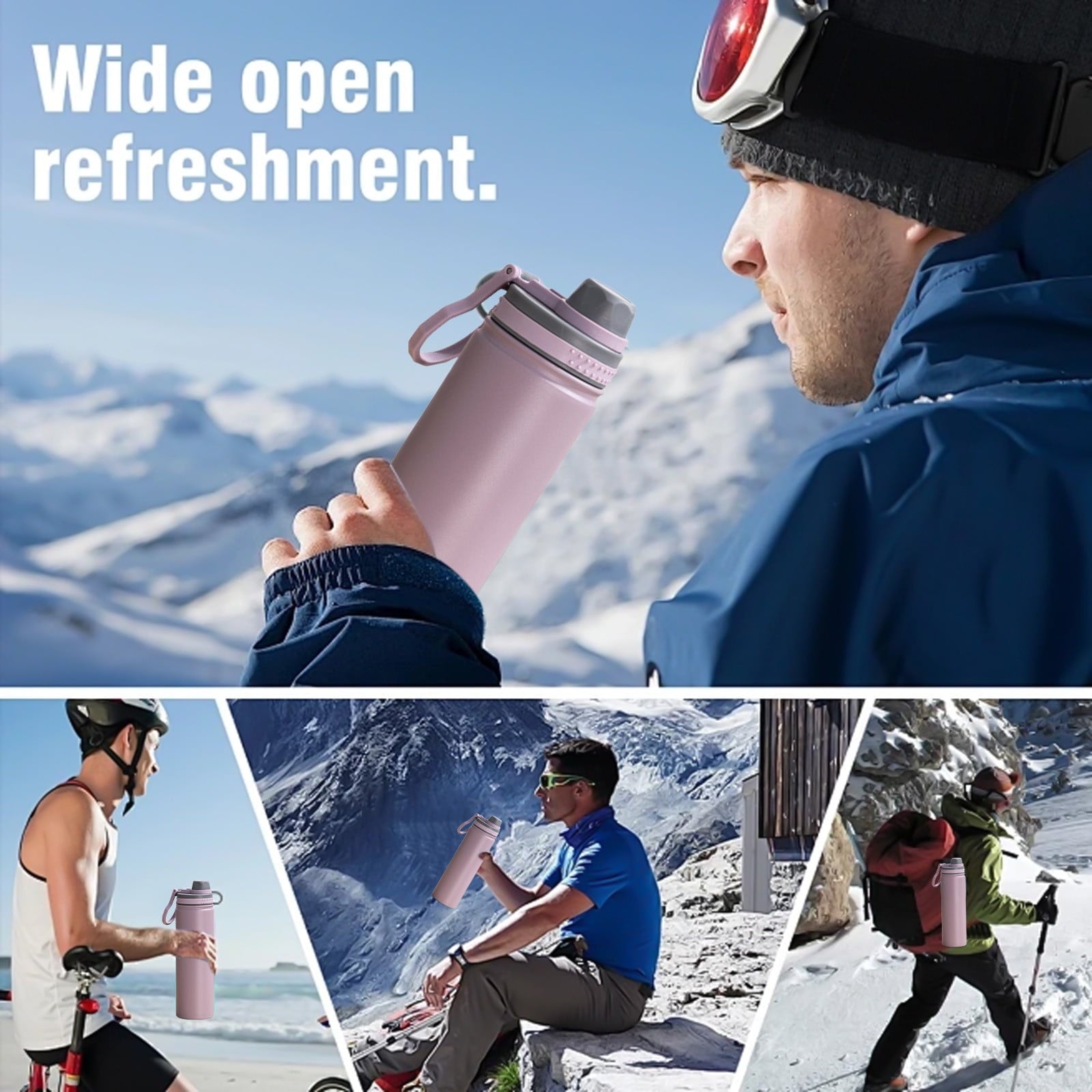 Vacuum Insulated Sports Water Bottle – Purple