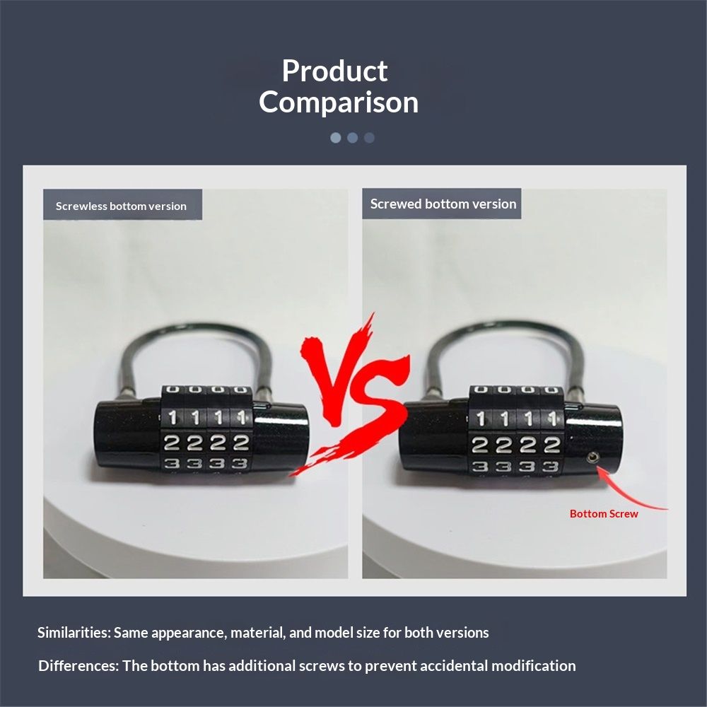 4-Digit Cable Combination Lock – Black 175mm