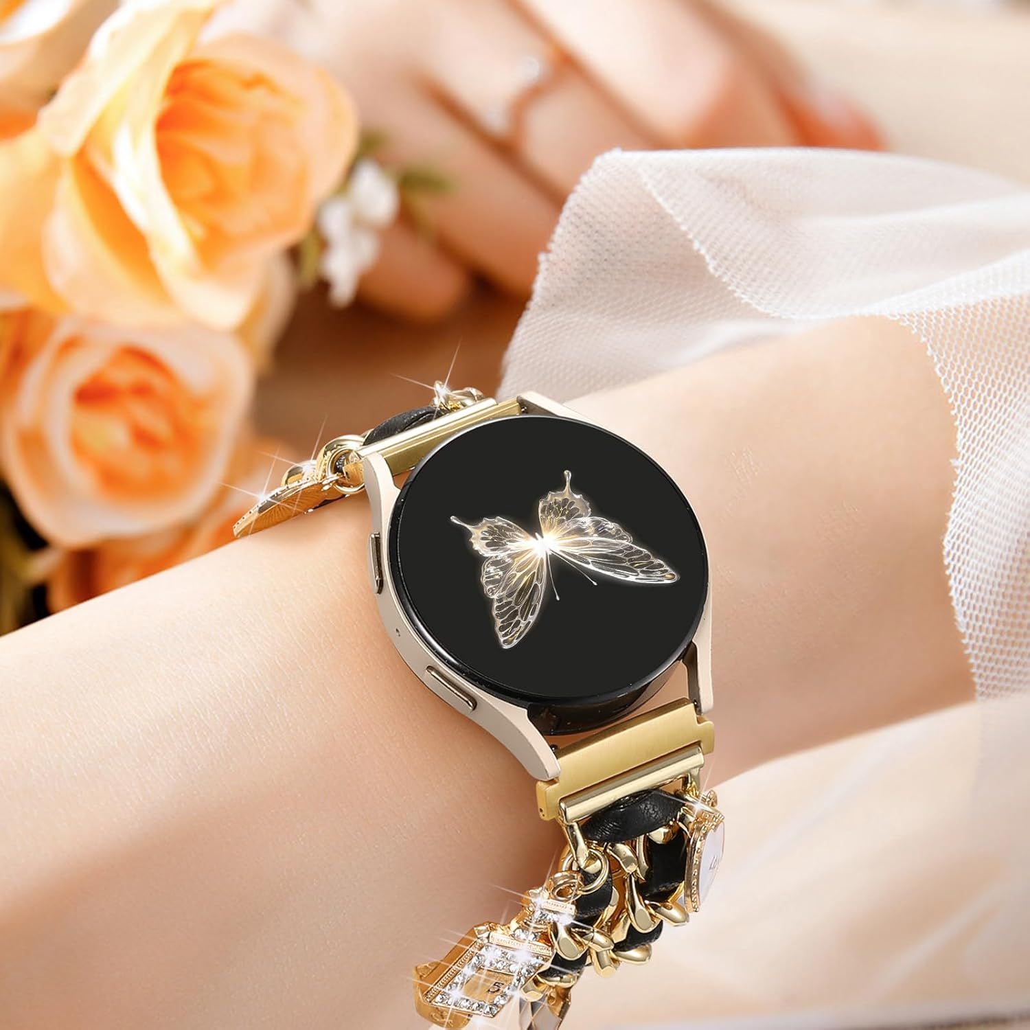 Flower Engraved Samsung Galaxy Watch 7 Band