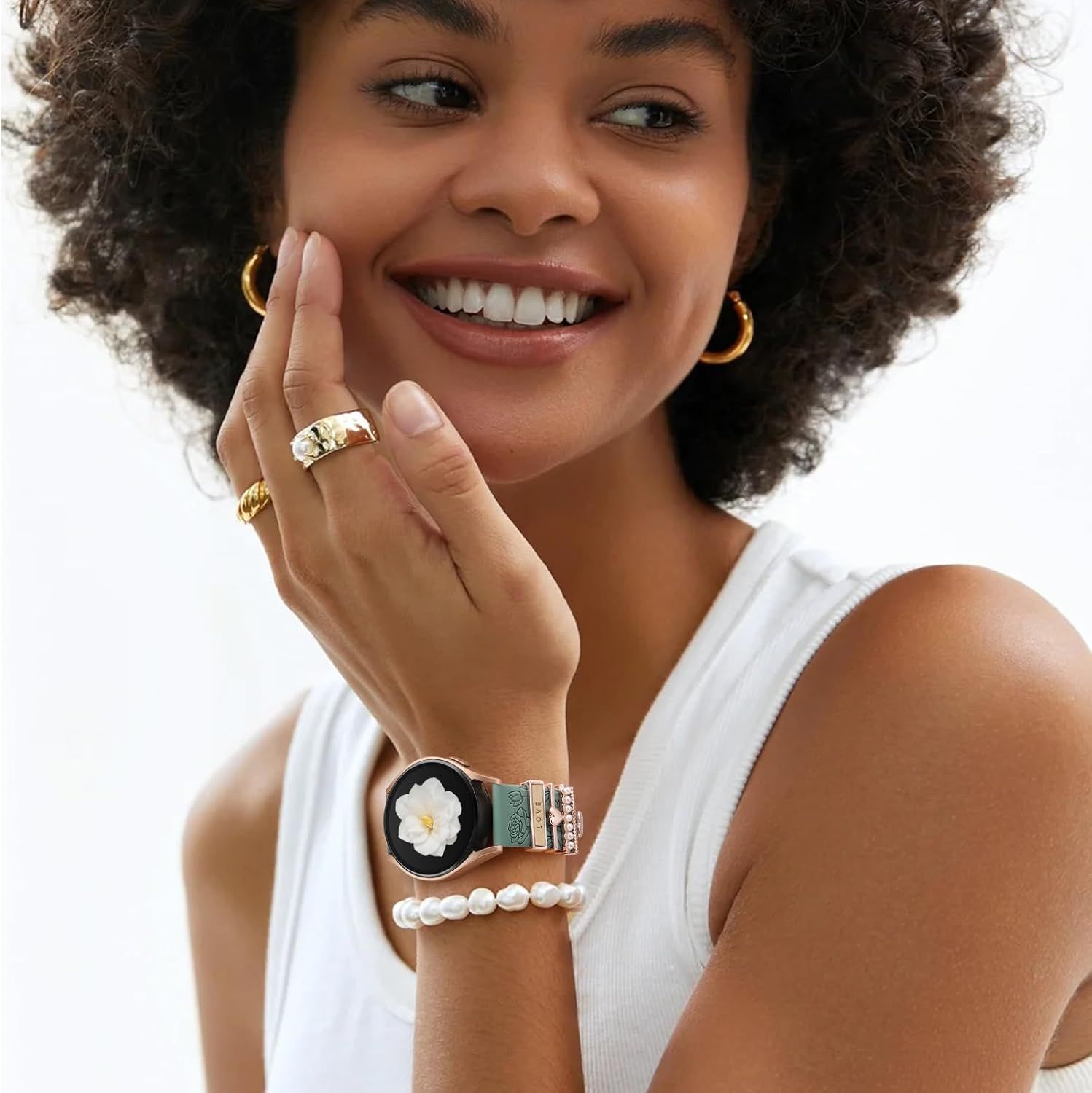 Flower Engraved Samsung Galaxy Watch 7 Band