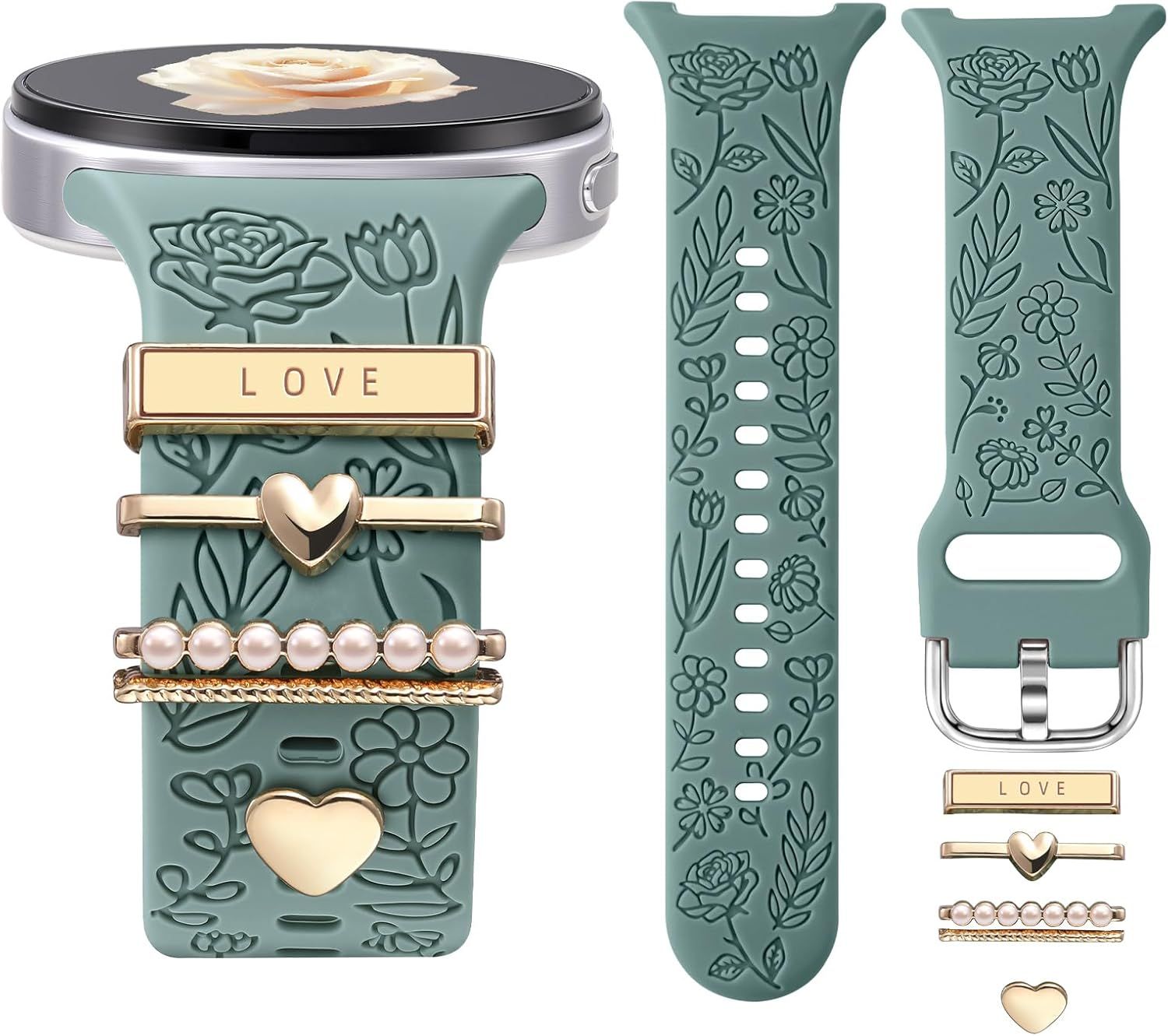 Flower Engraved Samsung Galaxy Watch 8 Band