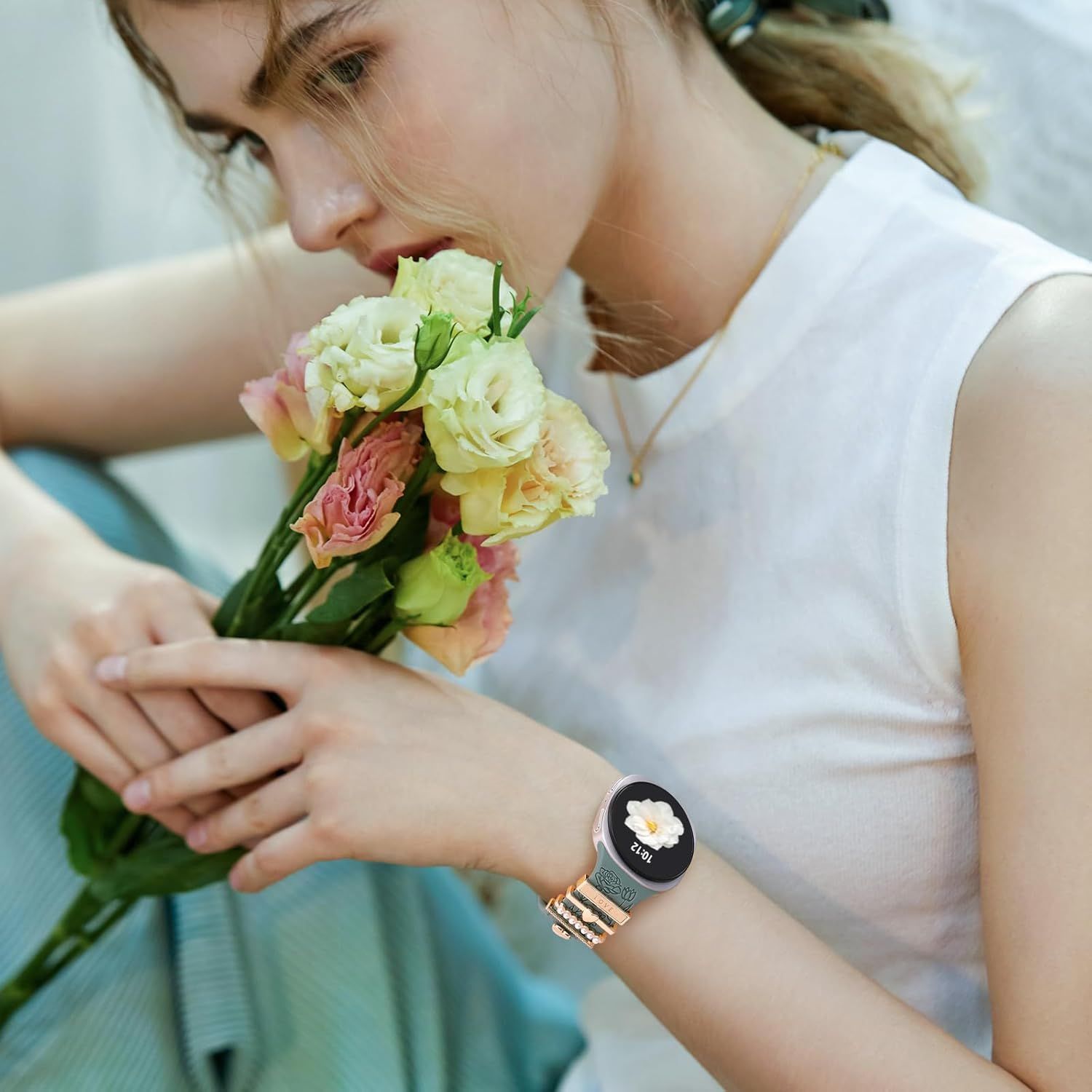 Flower Engraved Samsung Galaxy Watch 8 Band
