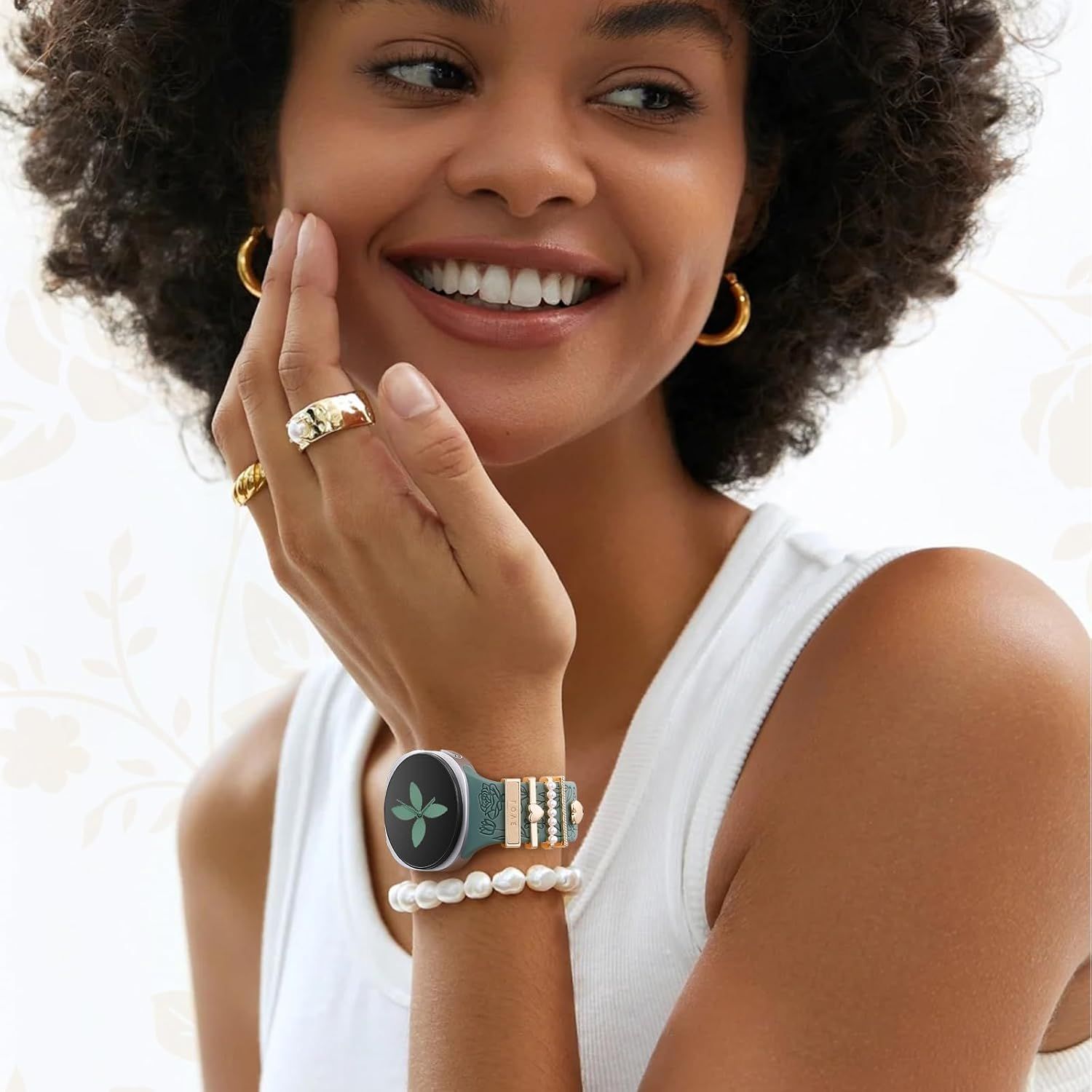Flower Engraved Samsung Galaxy Watch 8 Band