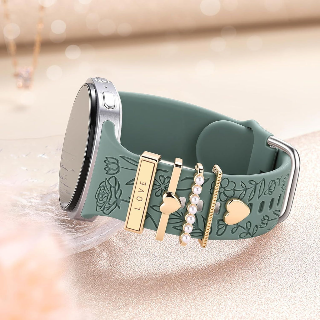 Flower Engraved Samsung Galaxy Watch 8 Band