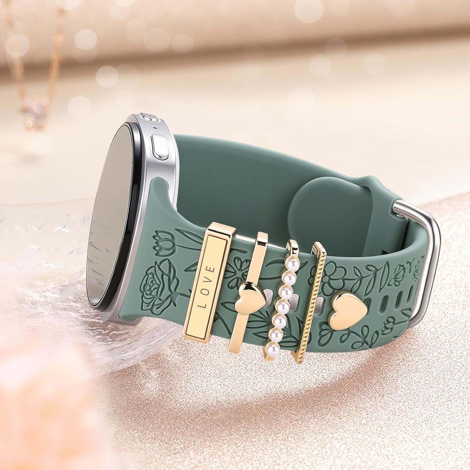 Flower Engraved Samsung Galaxy Watch 8 Band