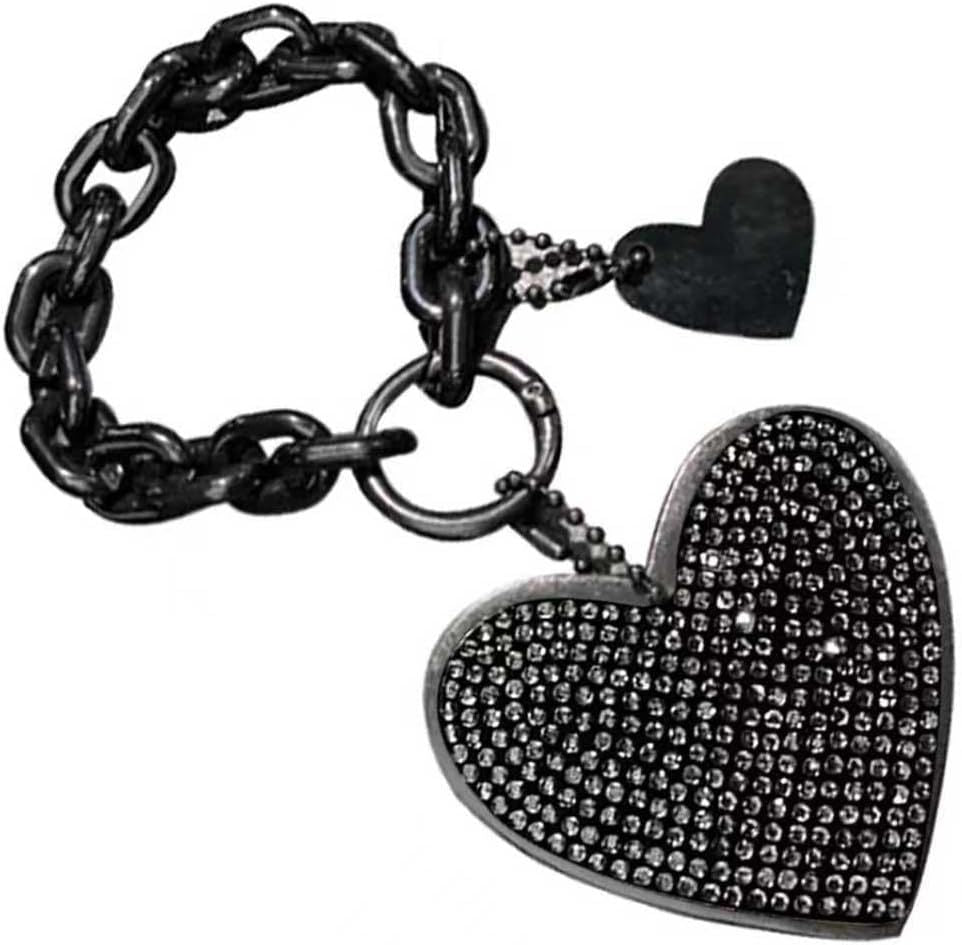 Rhinestone Bling Keychain Wristlet – Black
