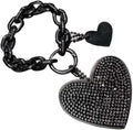 Rhinestone Bling Keychain Wristlet – Black