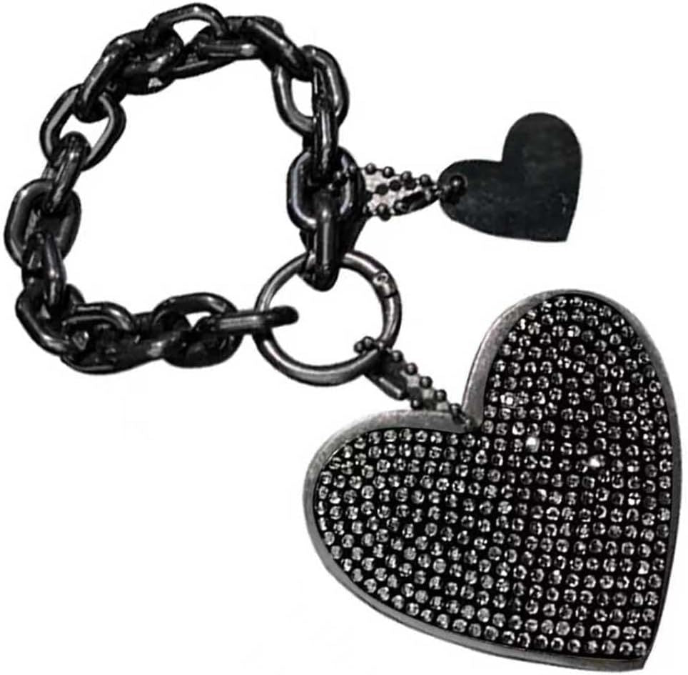 Rhinestone Bling Keychain Wristlet – Black