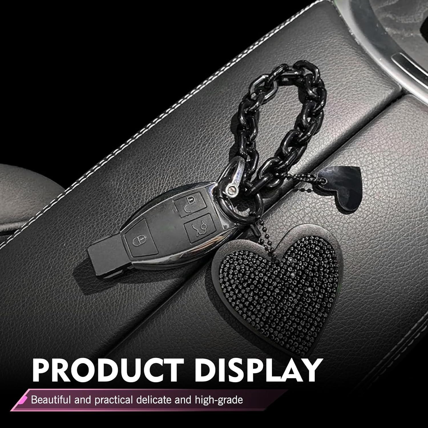 Rhinestone Bling Keychain Wristlet – Black