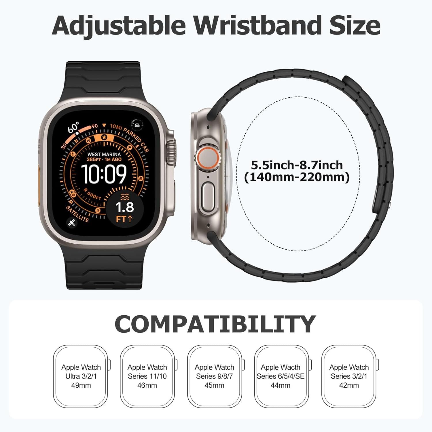Sport Magnetic Apple Watch Band – 42–49mm