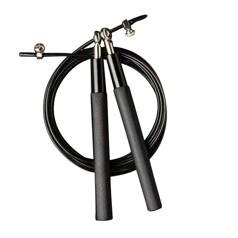 Adjustable Aluminium Jump Rope – Black