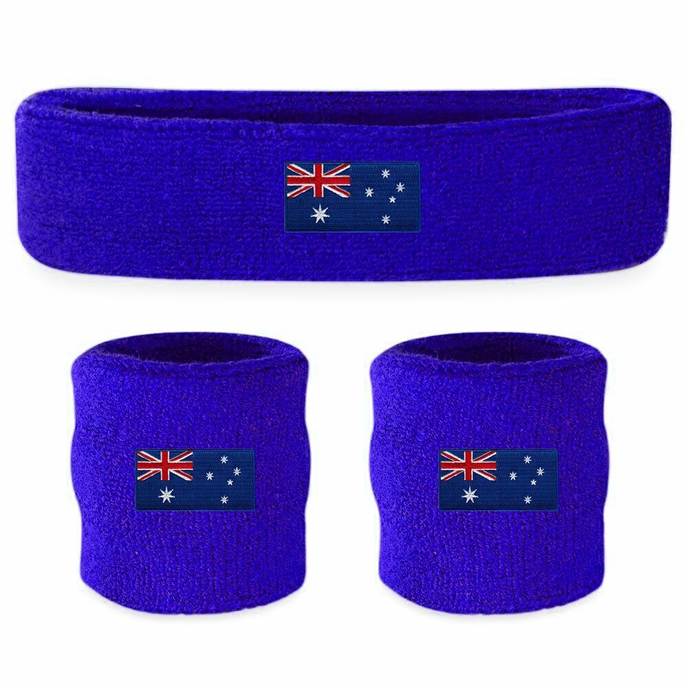 Tennis Sweat Wristband & Headband Set – Australia Flag