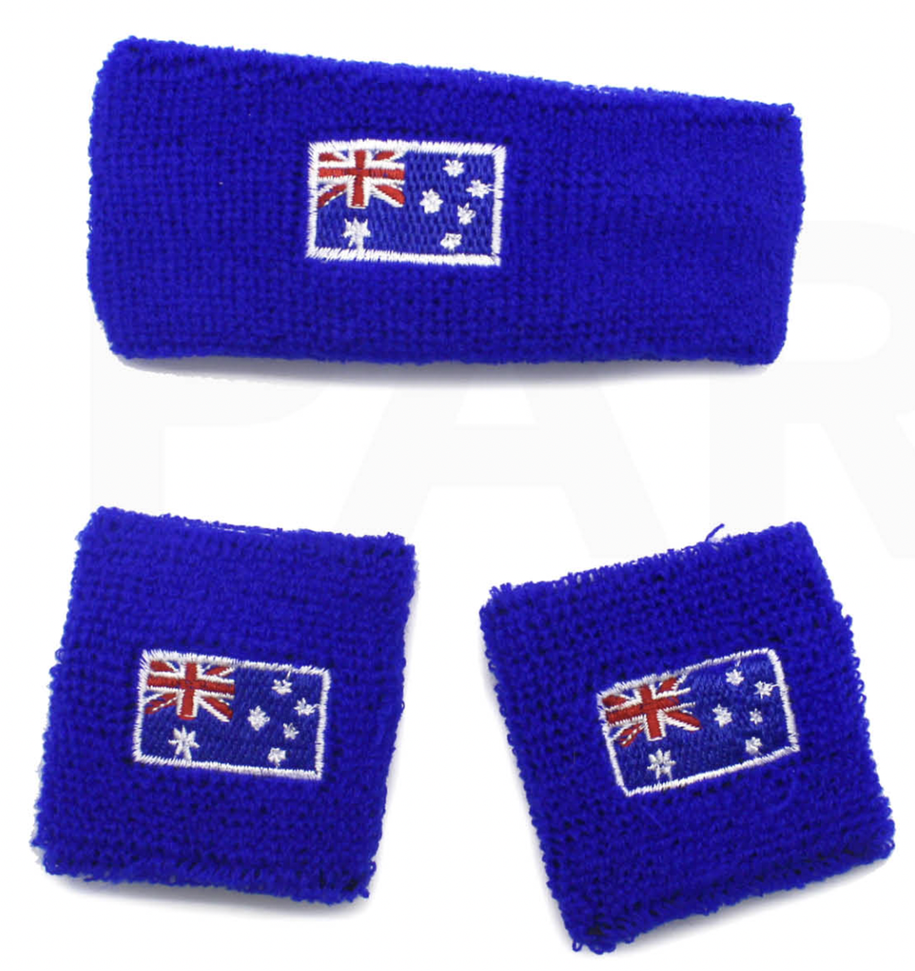 Tennis Sweat Wristband & Headband Set – Australia Flag