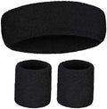 Tennis Sweat Wristband & Headband Set – Black