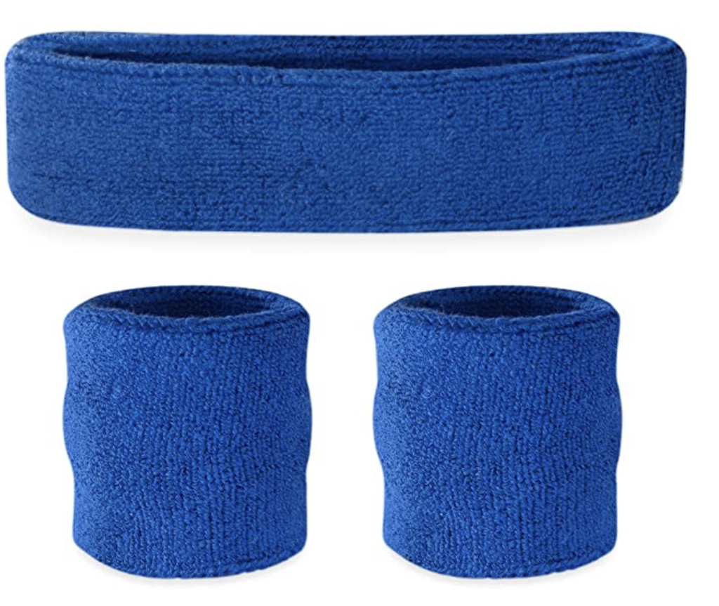 Tennis Sweat Wristband & Headband Set – Blue