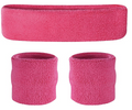Tennis Sweat Wristband & Headband Set – Hot Pink