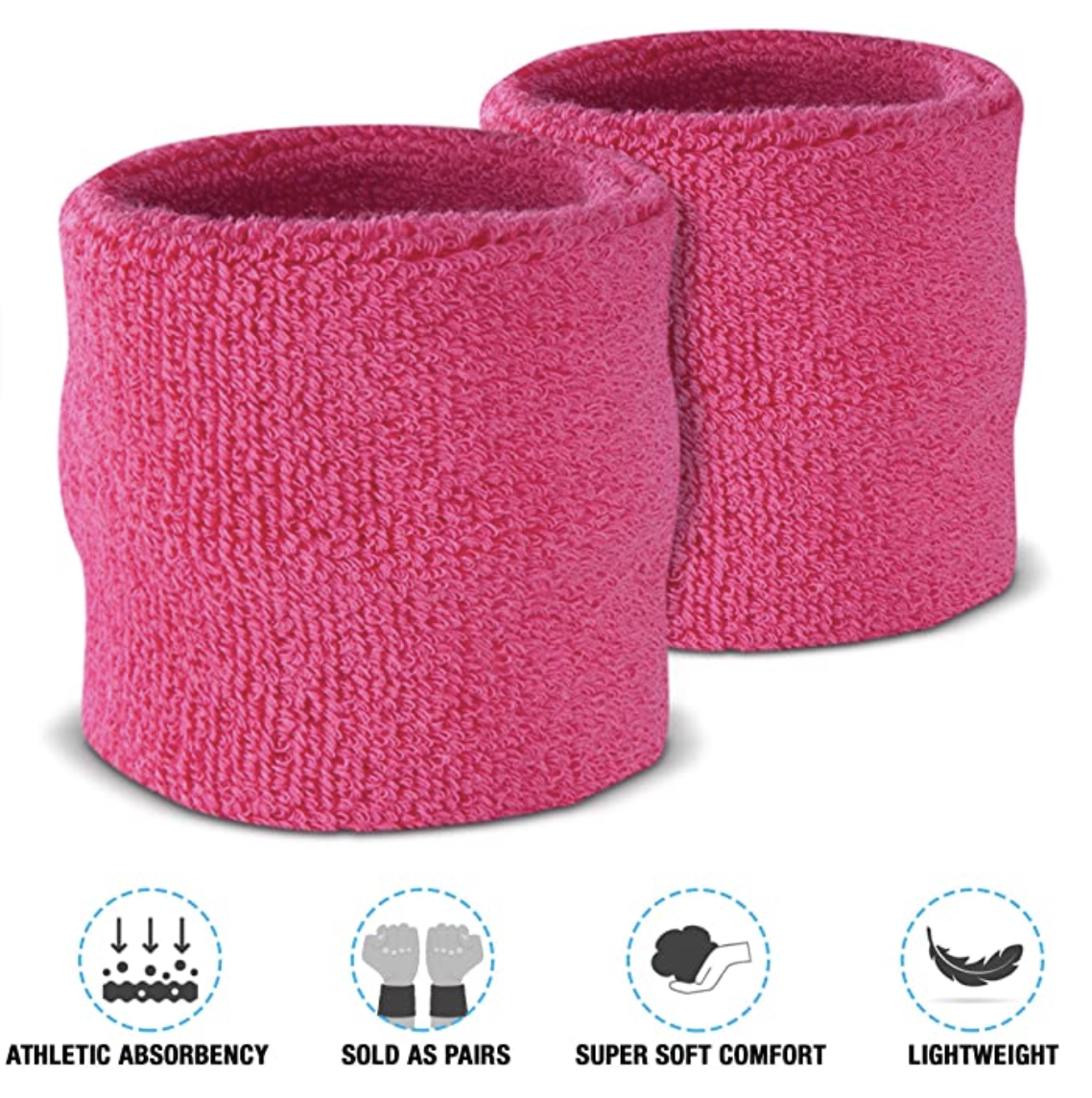 Tennis Sweat Wristband & Headband Set – Hot Pink