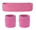 Tennis Sweat Wristband & Headband Set – Light Pink