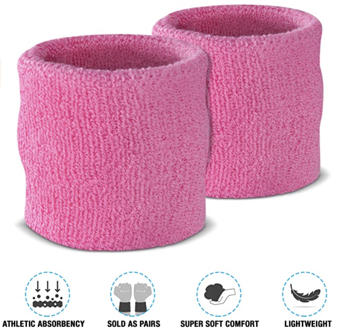 Tennis Sweat Wristband & Headband Set – Light Pink