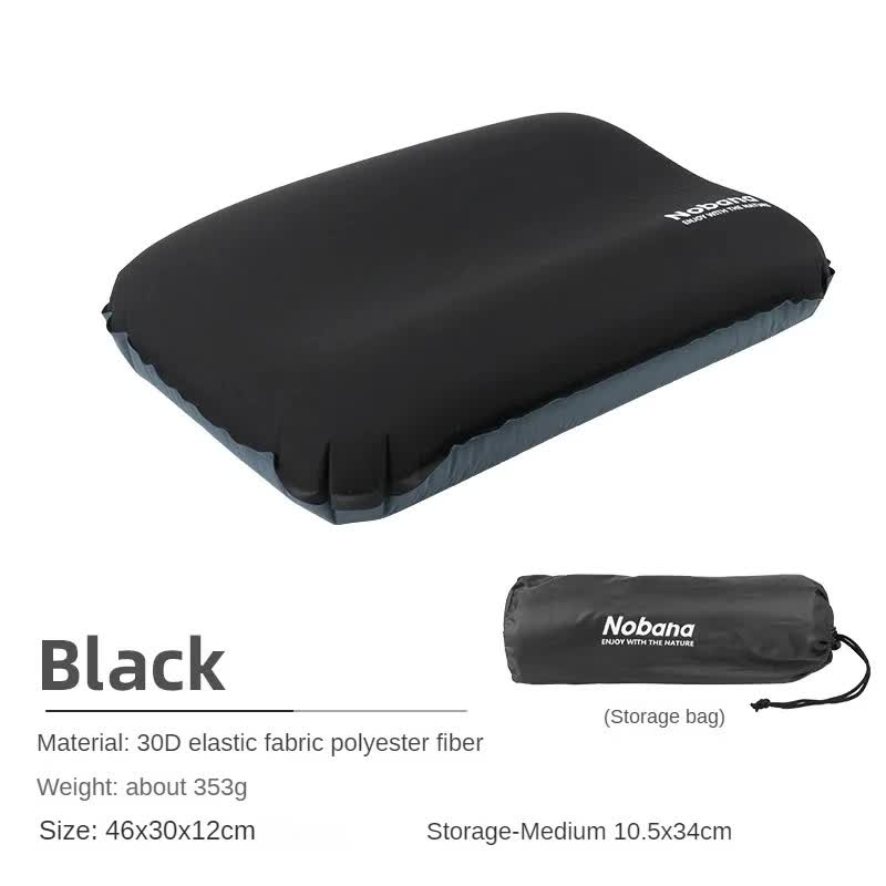 Inflatable Camping Travel Pillow – Black