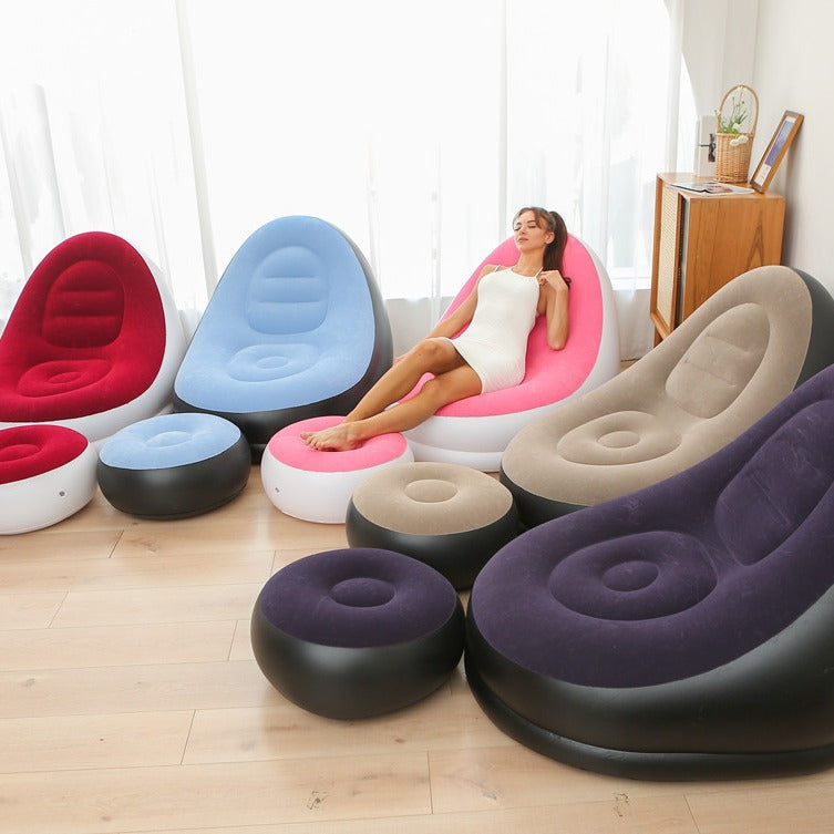 Inflatable Lounge Chair & Ottoman Set – Khaki