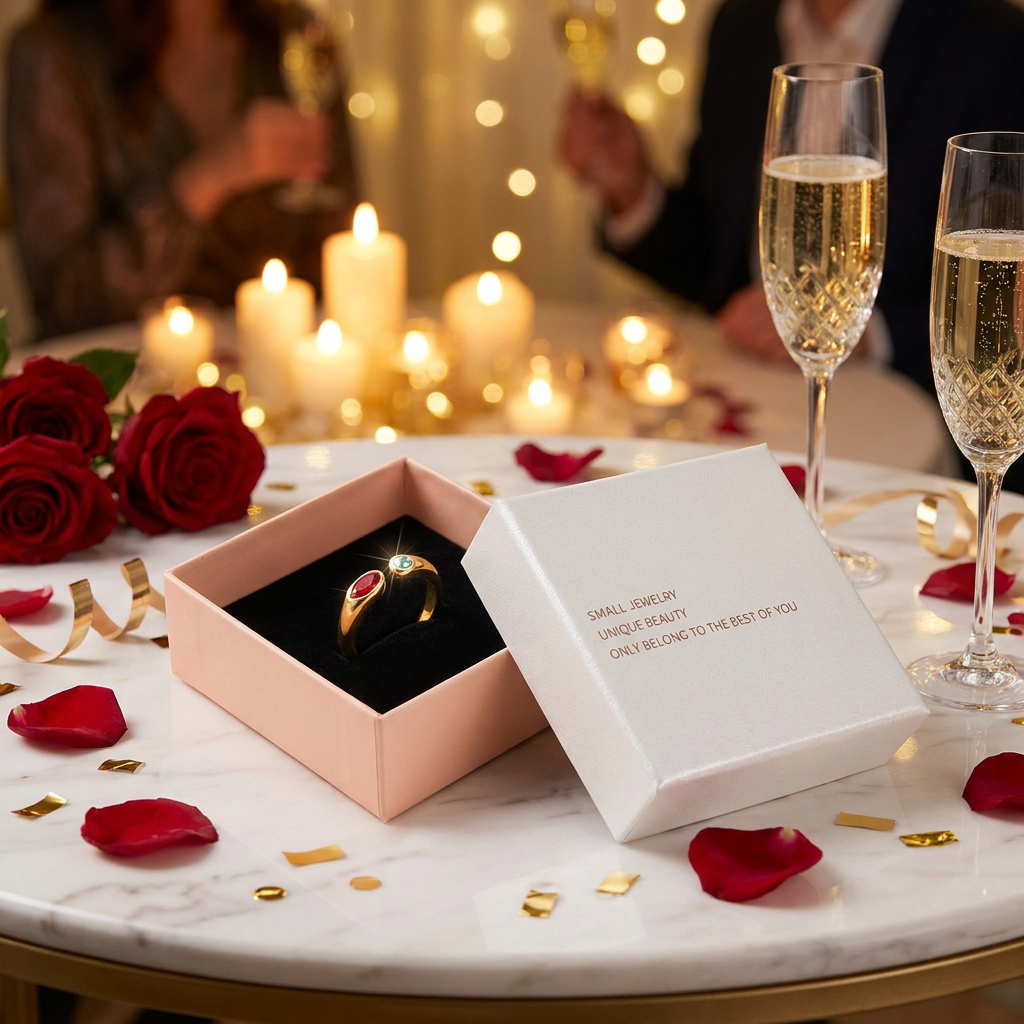 Birthstone Ring January – 18K Gold Plated